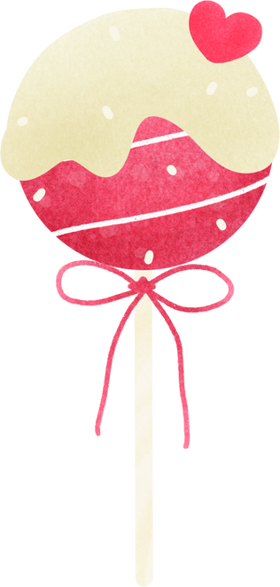 Watercolor valentine cake pops, Dessert Love Clipart